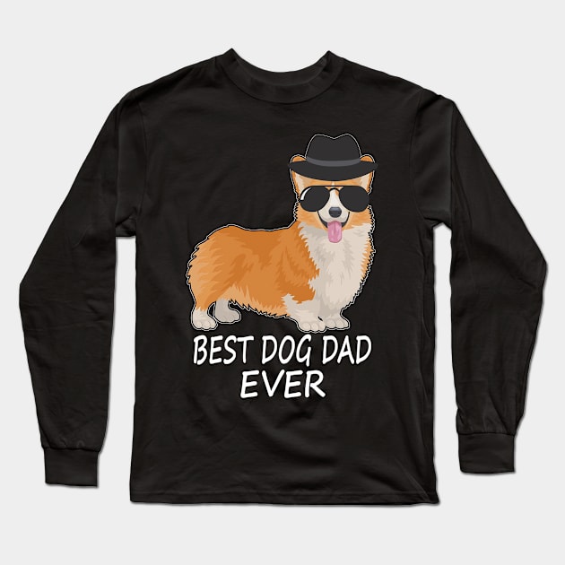 Best Dog Dad Ever Corgi Dad Fathers Day Gift Long Sleeve T-Shirt by Guide